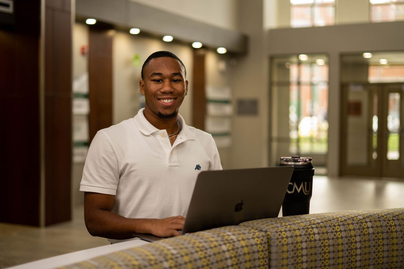 Student with laptop