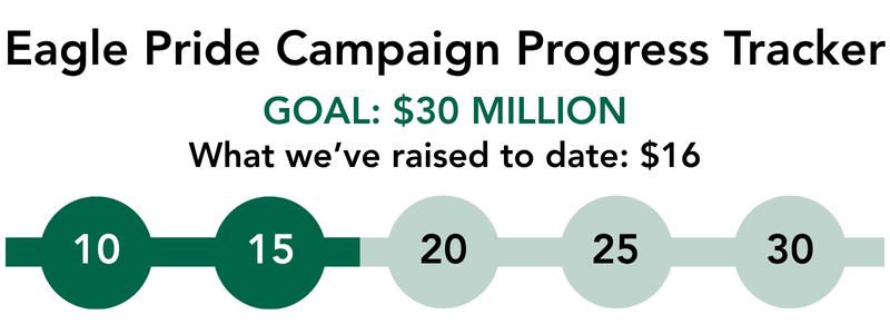 progress tracker graphic for the Eagle Pride campaign