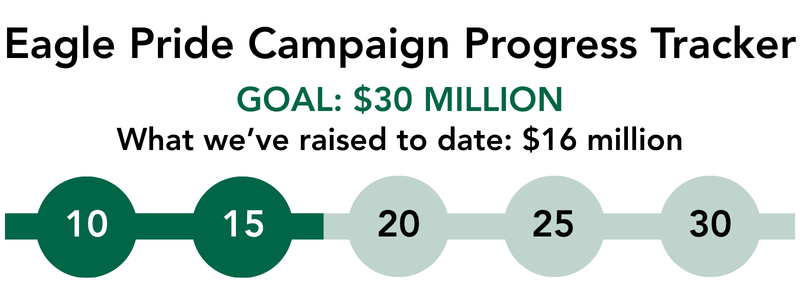 progress tracker graphic for the Eagle Pride campaign